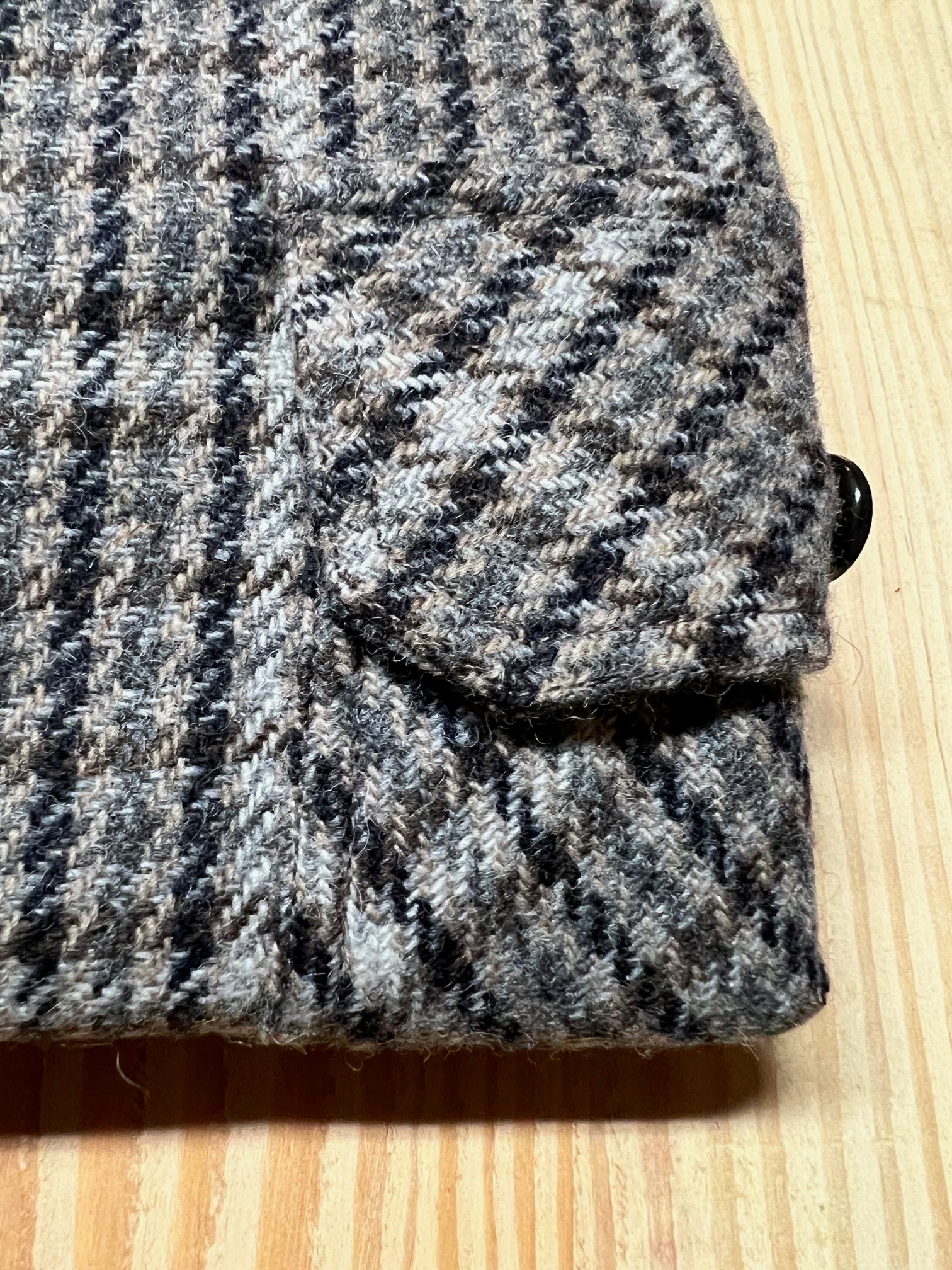 WOOL HOUNDSTOOTH PLAID WORK SHIRT