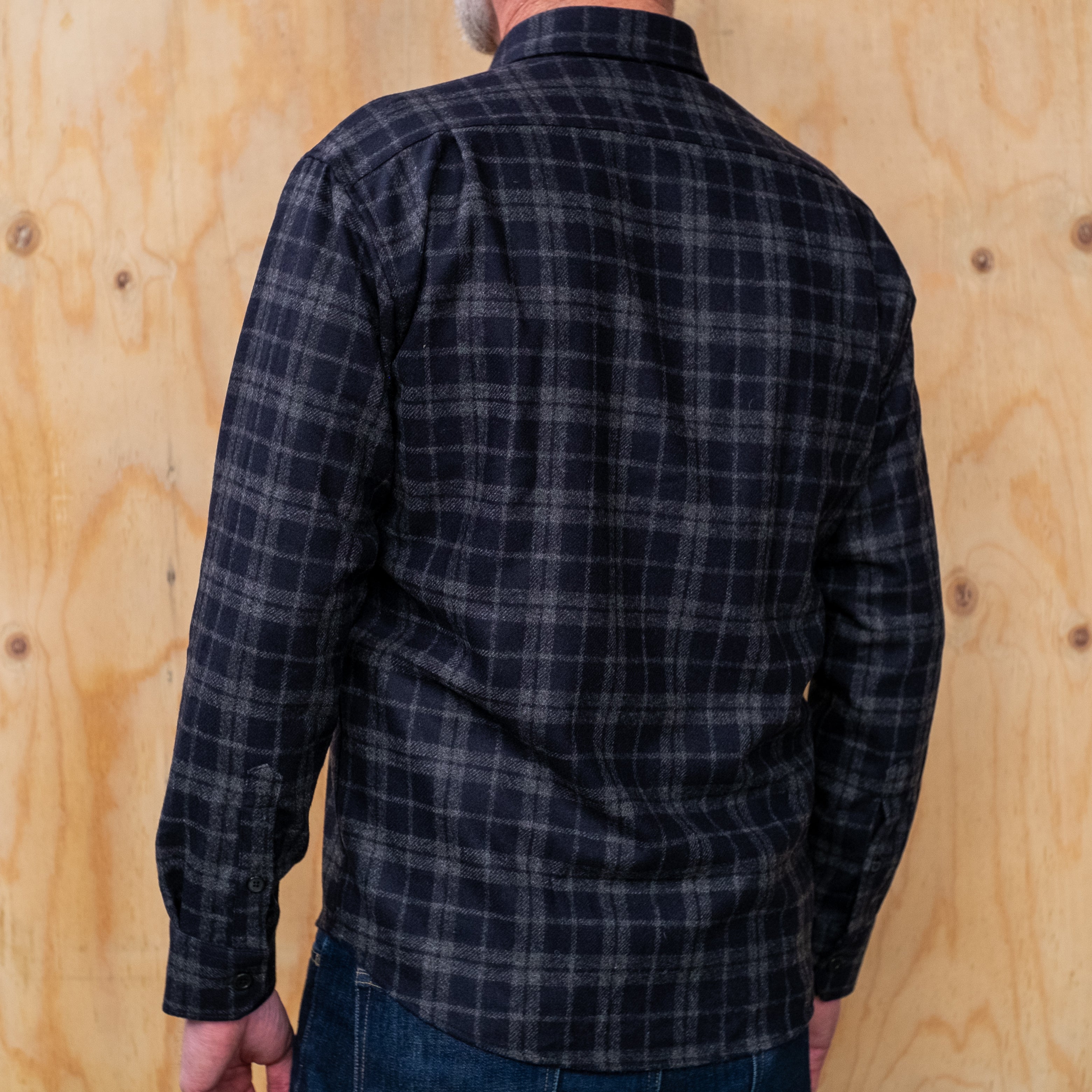 WOOL BLUE PLAID WORK SHIRT