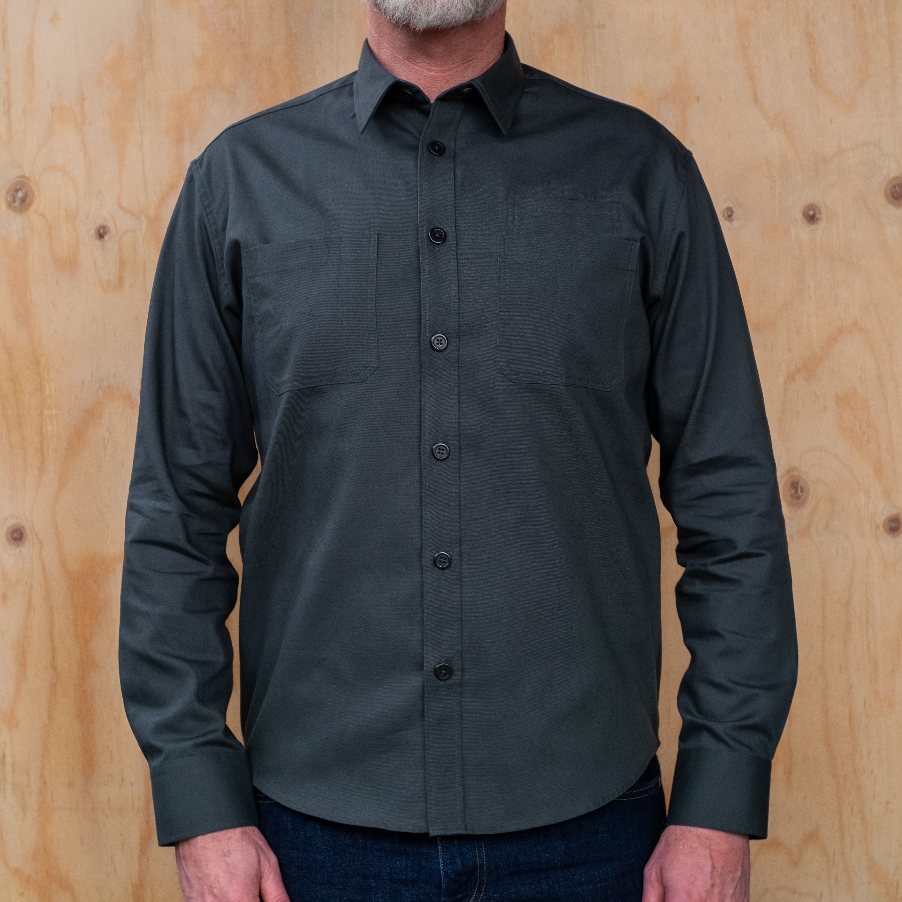 GUN METAL BLUE UTILITY SHIRT